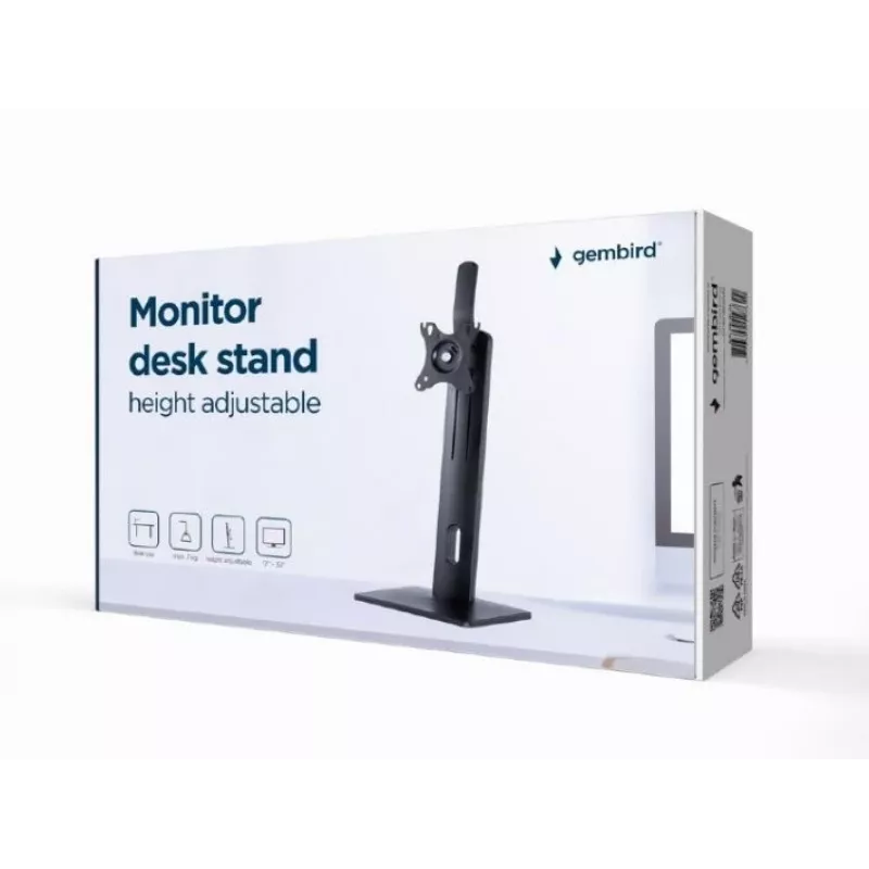 Gembird MS-D1-01 Monitori lauaalus, kõrgusega reguleeritav, must