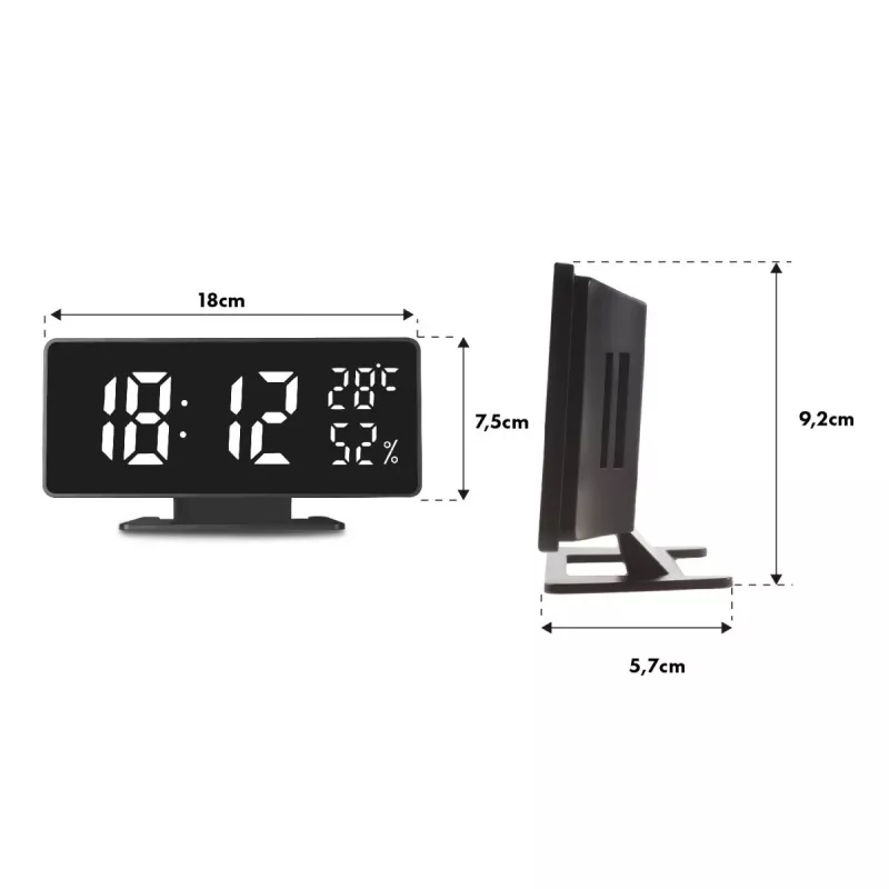 Digitaalne LED äratuskell GreenBlue GB395 koos temperatuuri näiduga