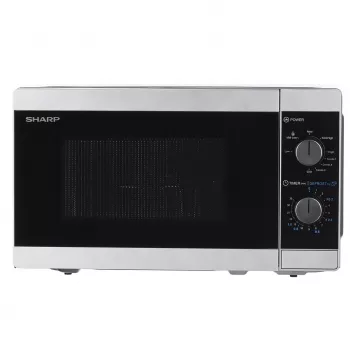 Kombineeritud mikrolaineahi Sharp YC-MG01E-S — 20 l, 800 W mikrolaineahi, 1000 W grill, 5 võimsustaset, pöördnupp, 25,5 cm pöördalus