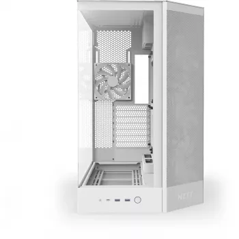 PC-korpus NZXT H9 Flow Midi Torn Valge — ATX/EATX/Micro ATX/Mini-ITX, 3x140mm ees, 1x120mm taga, 2x3.5-tollist ja 6x2.5-tollist pesa, karastatud klaas