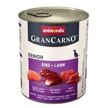 Märg koeratoit animonda GranCarno Senior Veis ja Lambaliha purk 800 g, valk 10,5 %, rasv 8,5 %
