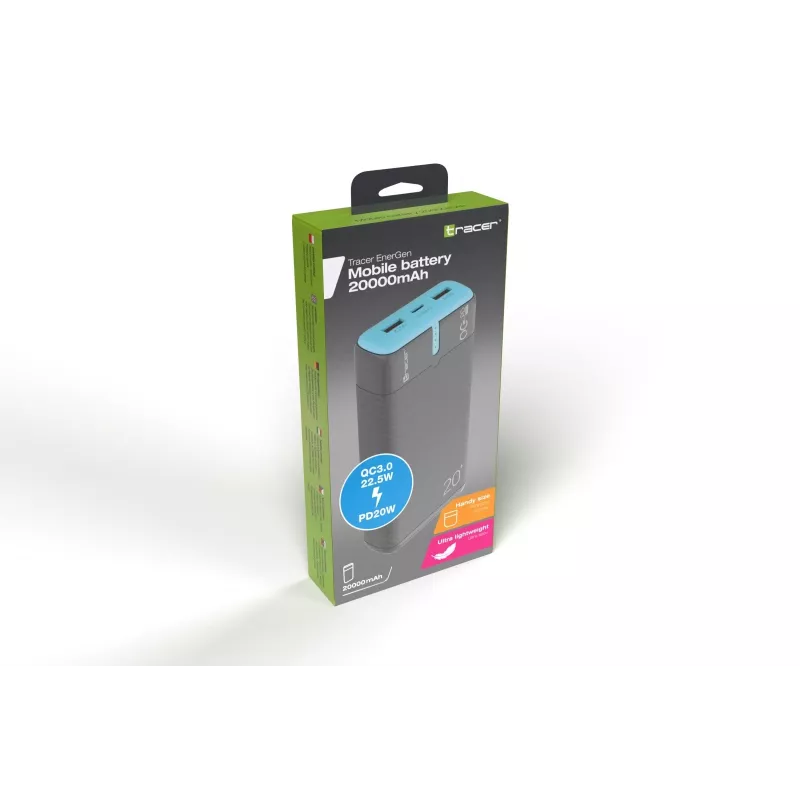 Tracer EnerGen 20000 mAh Must, Sinine
