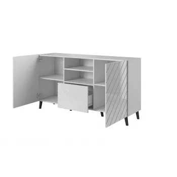 ABETO kummut 150x42x82 valge läikiv