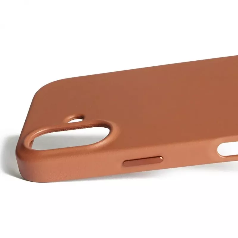 Mujjo Full Leather Case MagSafe ümbris iPhone 17-le pruun