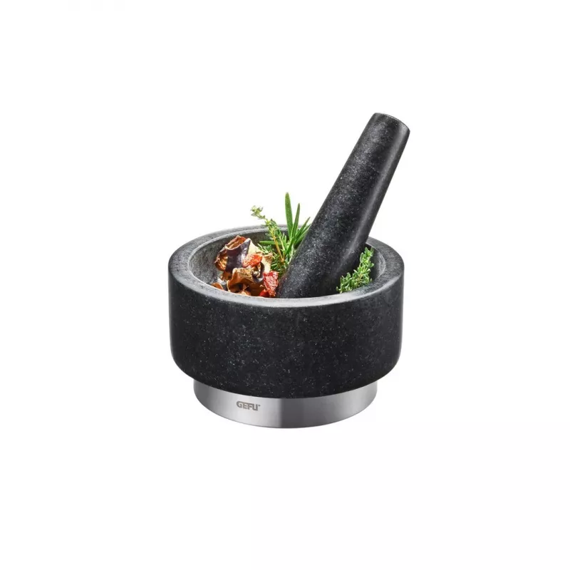 Mortar GEFU 35300 Must Roostevaba Teras Graniit 14 cm