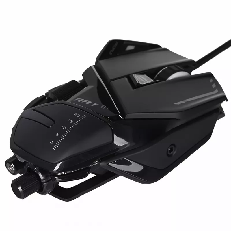 Mängurihiir Mad Catz R.A.T. 8+ — paremakäeline, optiline, 16000 DPI, 11 nuppu, USB Type-A, 145 g