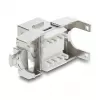 Keystone-moodul DELOCK RJ45 LSA-le Cat.6A varjestatud, tööriistavaba, lame, hõbe/valge, tolmukaitsekorgiga