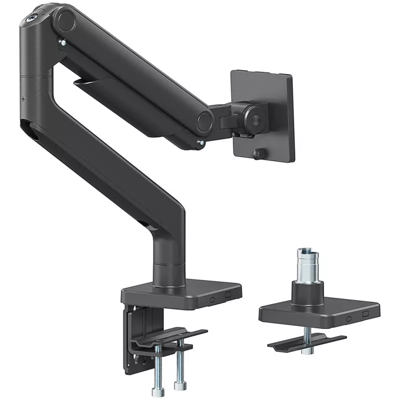 Monitorihoidik DIGITUS Single, klamber, kuni 49-tollisele (124,5 cm), 20 kg, VESA 75x75–100x100, kallutus -20° kuni 50°, kõrgus reguleeritav, must