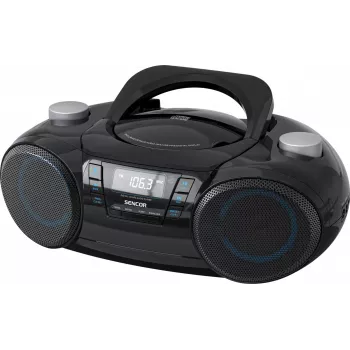 Kaasaskantav Bluetooth-boombox SENCOR SPT4710B — 20 W koguvõimsus, Bluetooth 5.3, CD/USB/FM, aku- või voolutoide