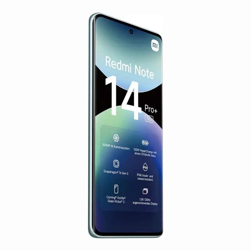 Nutitelefon Xiaomi Redmi Note 14 Pro+ 5G — 6.67-tolline AMOLED, 8 GB RAM, 256 GB, 200 MP, IP68, 5110 mAh