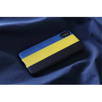Nutitelefoni ümbris man and wood iPhone X/XS jaoks — dandy blue Must, kaitsev kõva kest