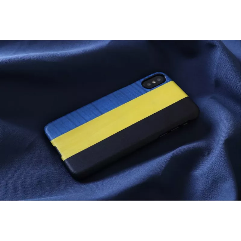 Nutitelefoni ümbris man and wood iPhone X/XS jaoks — dandy blue Must, kaitsev kõva kest