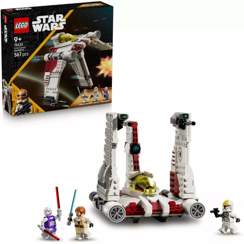 LEGO Star Wars V-19 Torrent Fighter 75432 ehituskomplekt — 567 tk, 3 minifiguuri, väljapaneku- ja mängumudel