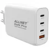 Toiteplokk ALLNET PSU-GaNPD-USB-1A3C-130W — 130 W, 1× USB-A, 3× USB-C