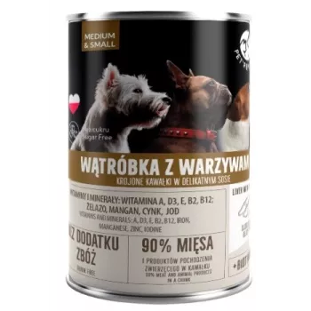 Märg koeratoit PetRepublic DOG 400 g, kastmes tükid maksa ja köögiviljadega väikestele ja keskmistele koertele