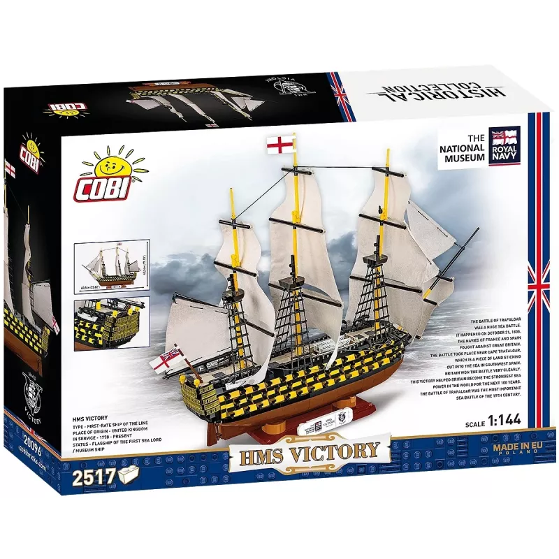 Ehituskomplekt Cobi HMS Victory — 2517 tükki, detailne ajalooline purjelaeva mudel