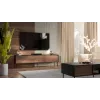 TV-kapp cama meble CORTINA 4D 200x40x55 cm, must pealispind, pähklipuidust esipaneelid