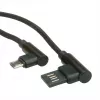 ROLINE USB 2.0 kaabel, nurga all, Type A pööratav - Micro B, ST/ST, must, 0,8 m (11.02.8720)