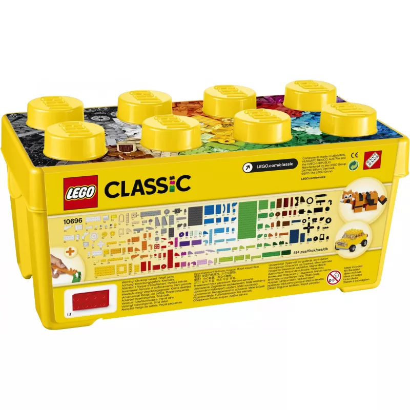 LEGO 10696 Classic Medium Creative Brick Box – Lihtne mänguasjade hoiustamine, värvilised klotsid, ehituskomplekt lastele, poistele ja tüdrukutele alates 4. eluaastast