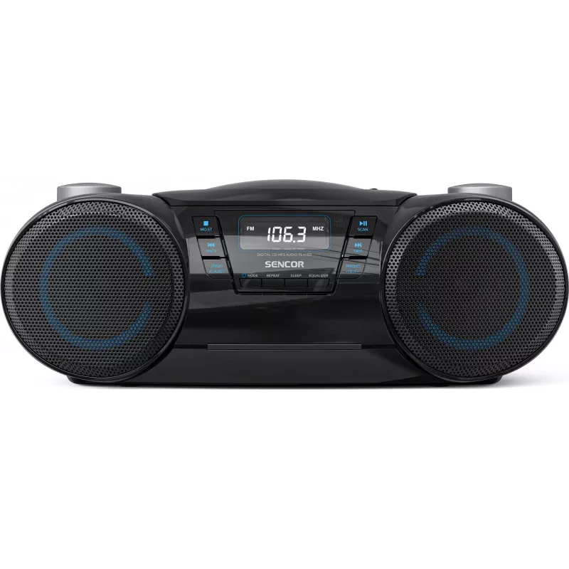 Kaasaskantav Bluetooth-boombox SENCOR SPT4710B — 20 W koguvõimsus, Bluetooth 5.3, CD/USB/FM, aku- või voolutoide