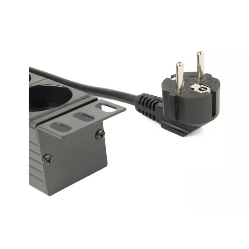 Toitejaotusseade GEMBIRD EG-PDU-014 — 8× Type F pistikupesa, 16 A, 3 m kaabel, 1U rack, 3680 W, must