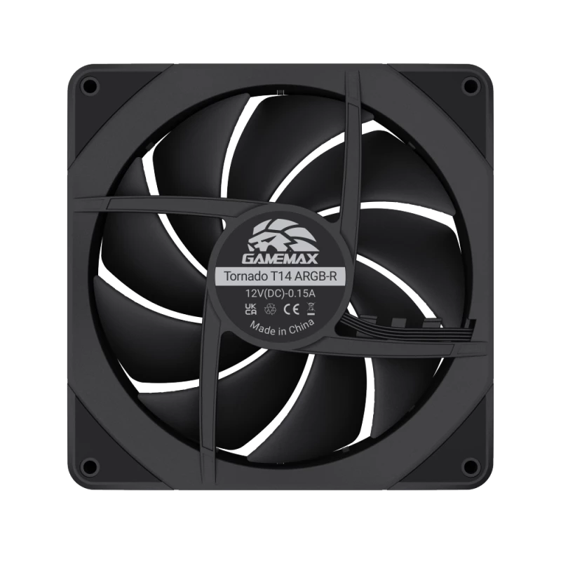 GAMEMAX TORNADO T14 ARGB-R 140mm korpusetuuleti - must