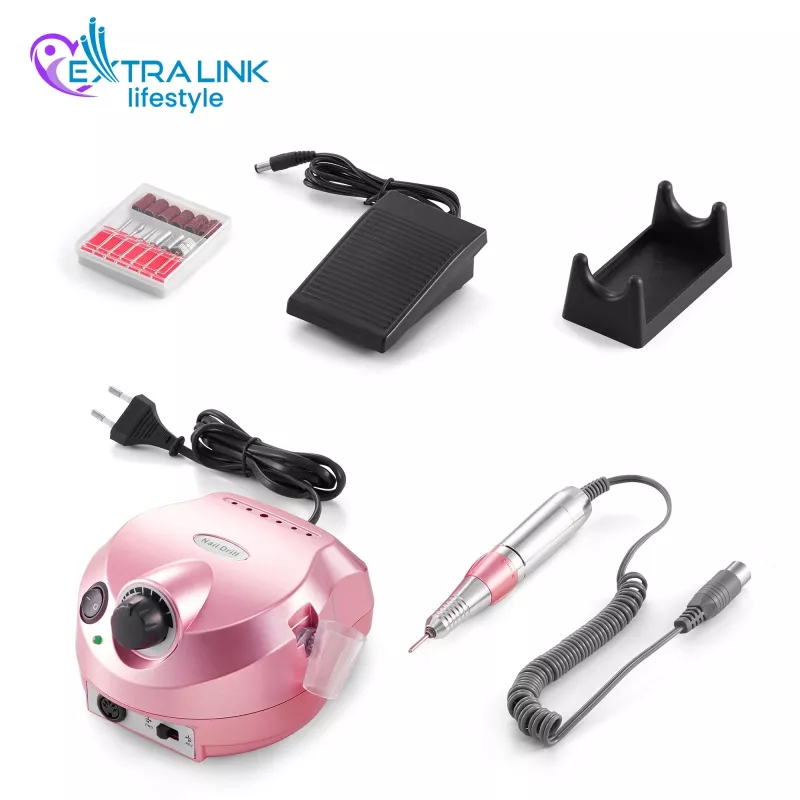 Elektriline küüneviil Extralink NAIL DRILL-202 65W roosa — professionaalne maniküüri/pediküüri tööriist