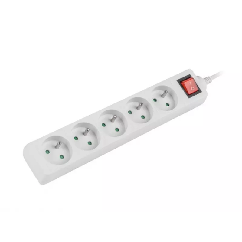 Toitepikenduskaabel Lanberg PS1-05E-0300-W 3m 5 AC pesa sise-/välistingimustesse valge