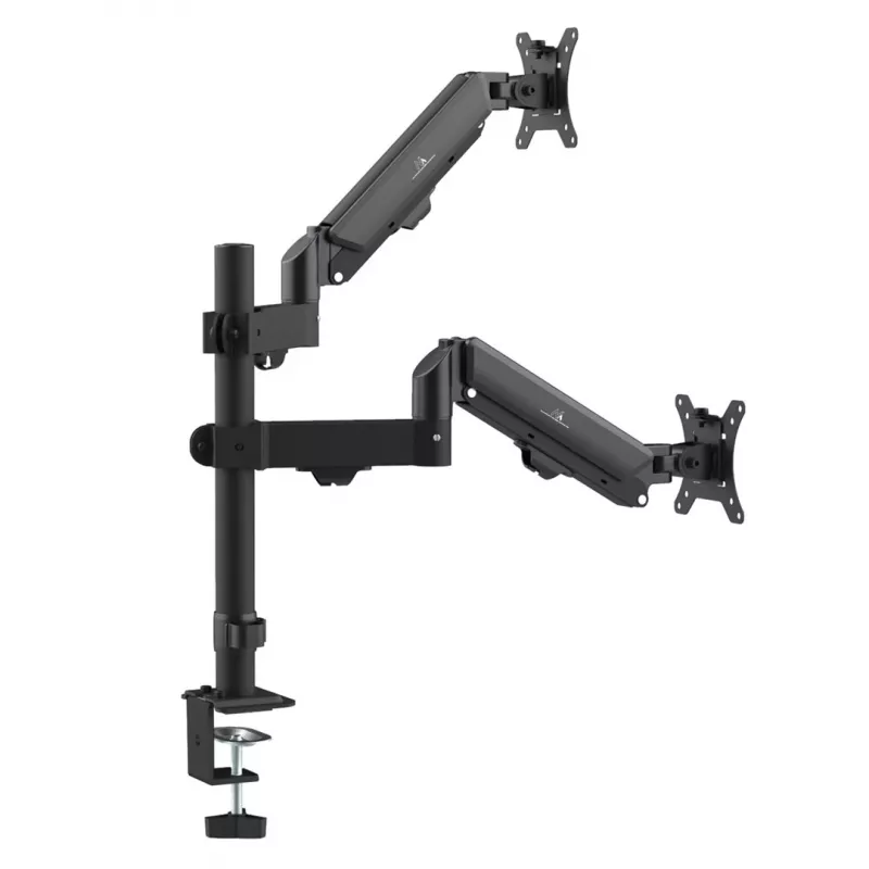 Maclean 2 monitori alus, gaasvedru, 17-32, 2-10kg, must, MC-136