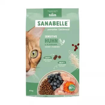 Kuiv kassitoit Bosch Sanabelle Sensitive kana 8 kg — hüpoallergeenne täisvoosööt täiskasvanud kassidele