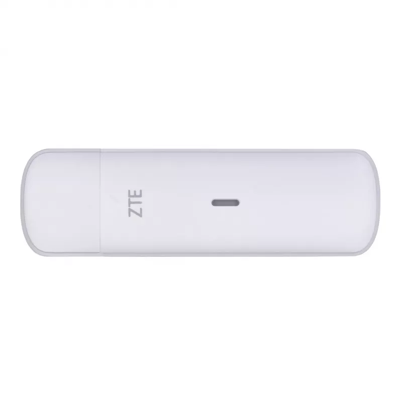 USB-mobiilimodem ZTE MF833N, kaasaskantav USB-vorming, 4G LTE-FDD/TDD kuni 150 Mbps, HSUPA/2G tugi, microSD-pesa, valge