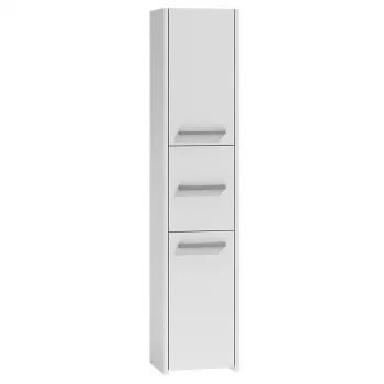 Vannitoa hoiukapp top e shop S43 BIEL — vabalt seisev, 6 riiulit, 400×300×1700 mm, valge
