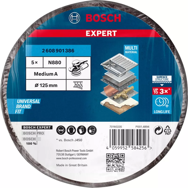 Bosch N880 Metall, Värv, Roostevaba teras, Teras Lihvimisketas