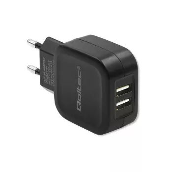 Sisetoiteadapter QOLTEC 50186 nutitelefonile ja tahvelarvutile, 5 V 3,4 A, 17 W, 2× USB, must