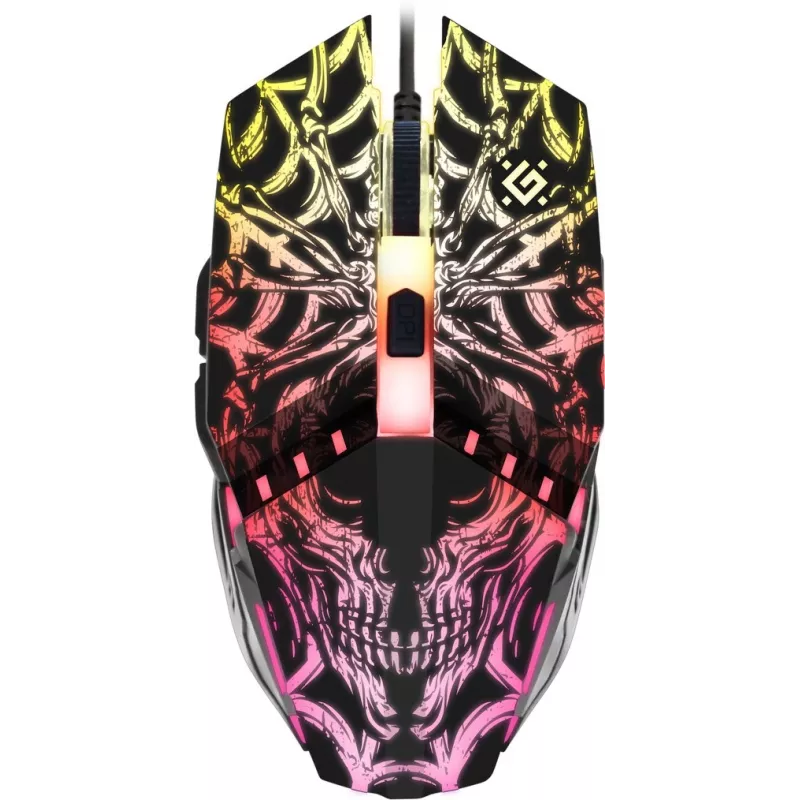 Mängurihiir DEFENDER GM-670L kahekäeline optiline, 2400 DPI, 5 nuppu, juhtmega, must, RGB
