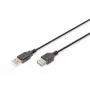 Digitus ASSMANN Basic - USB-pikenduskaabel - USB tüüp A, 4-kontaktiline (M) - USB tüüp A, 4-kontaktiline (W) - 3 m (USB/USB 2.0) - Valatud - Must (AK-300200-030-S)