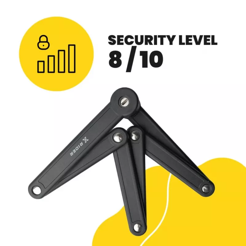 Koklapitav jalgrattalukk MANTA XR00FL01 — segmenteeritud disain raamile kinnitamiseks