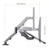 Maclean MC-860N monitorihoidja, gaasivedruga, 13-27, 8 kg, must