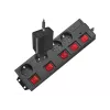 Pikendusjuhe LogiLink LPS251 1,5 m 4 vahelduvvoolu pistikupesa Siseruumidesse Must