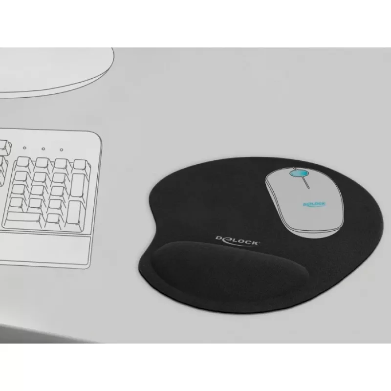 hiir pad DeLOCK Ergonomic hiir pad with Gel Wrist Rest