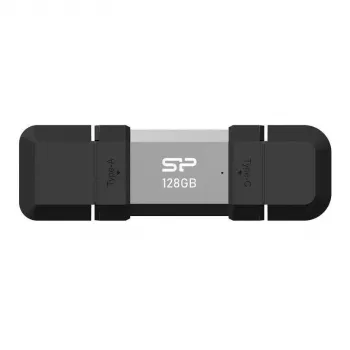 Silicon Power SP128GBUC3C51V1S USB-mälupulk 128 GB USB Type-A / USB Type-C 3.2 Gen 1 (3.1 Gen 1) Must, Hõbedane