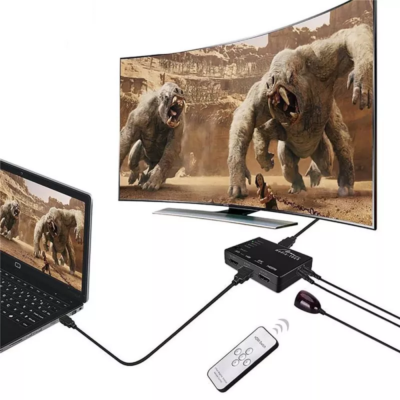 HDMI video lüliti MEDIA-TECH MT5207, 3x HDMI sisendit, 1x HDMI väljund, must