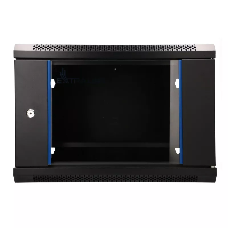 EXTRALINK LITE 6U 530X400 SEINAKINNITATAV RACK-KAPP MUST RIIULIGA
