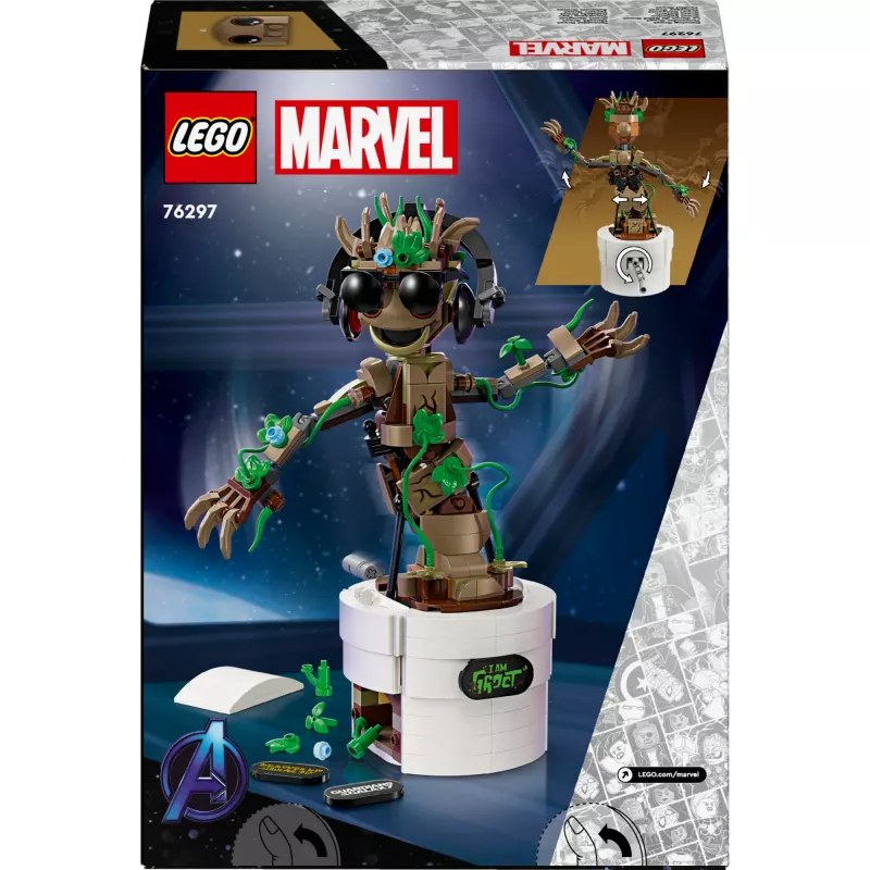 LEGO Marvel Tantsiv Groot ehitatav animeeritud mänguasi tegelaskuju Galaktika Valvurid laste käsitsi juhitav interaktiivne mängukomplekt superkangelane