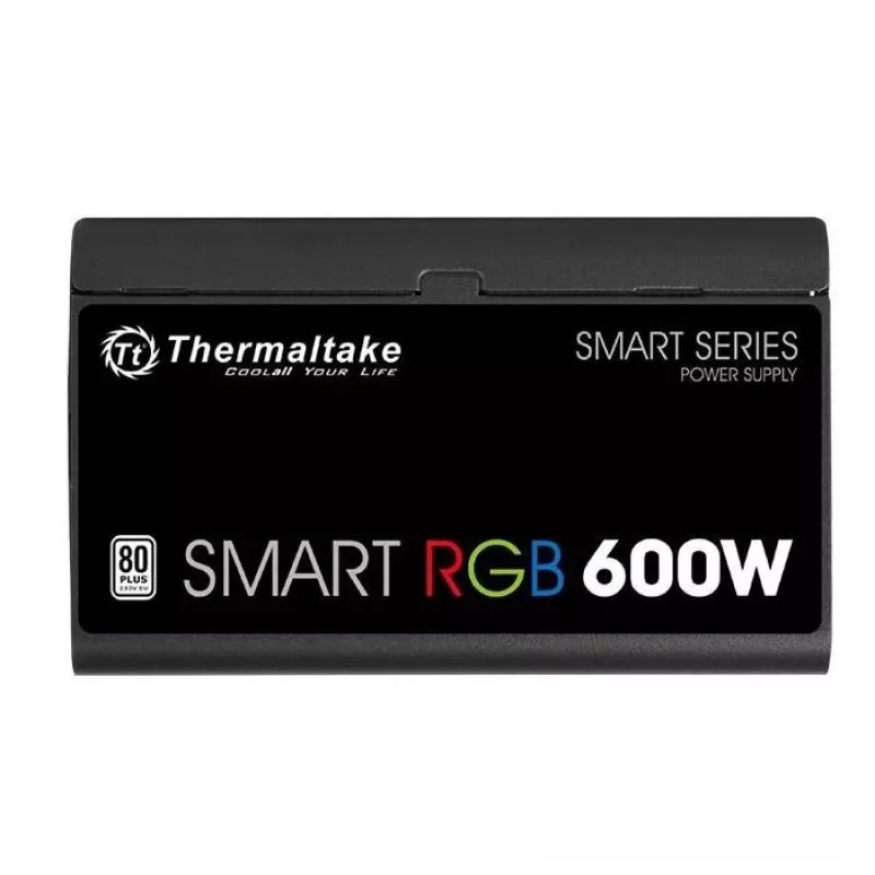 Thermaltake SMART RGB PS-SPR-0600NHSAWE-1 - Toiteplokk (sisemine) - ATX12V 2.3 - 80 PLUS - AC 230 V - 600 W - aktiivne PFC - must