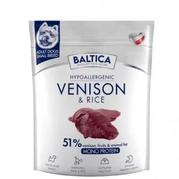 BALTICA Nutraceutic Hüpoallergeenne Väikest tõugu hirveliha riisiga - kuiv koeratoit - 1 kg