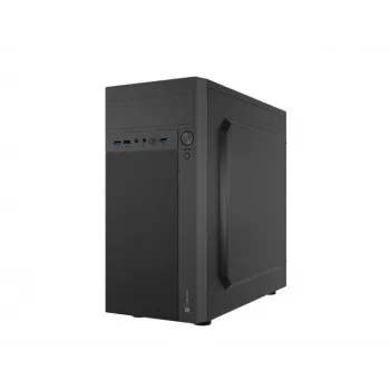 PC korpus NATEC Helix Mini Torn Must — microATX/Mini-ITX, 3x3,5 tolli + 5x2,5 tolli, 33 cm GPU, USB-C/USB-A pordid