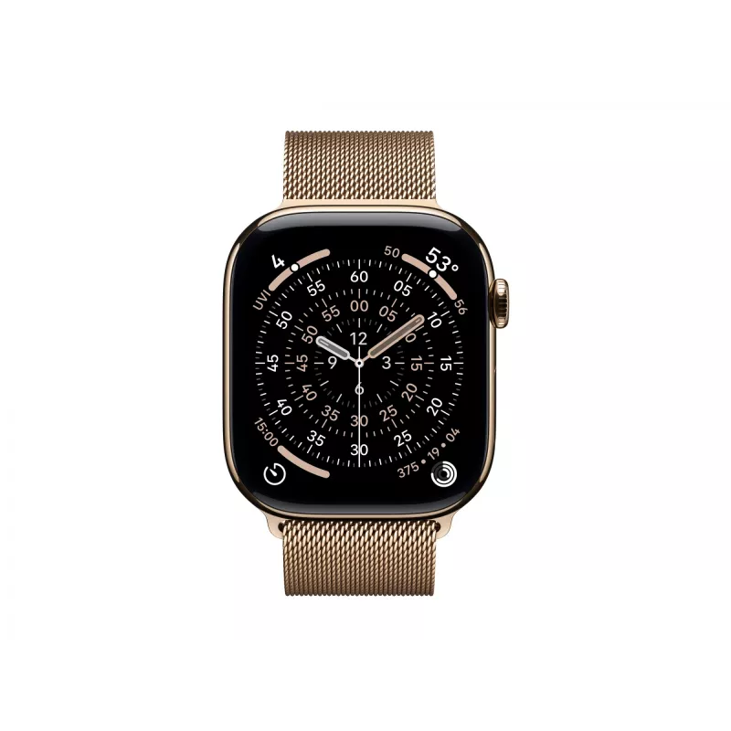 Apple Watch Series 11 GPS + Cellular 46mm kuldne titaanist korpus kuldse Milano silmusega - S/M (MFD74ZR/A)