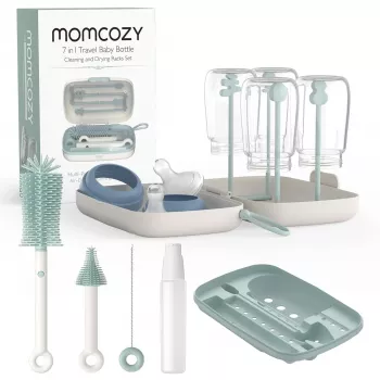 Momcozy 7-ühes beebipudelite harjakomplekt, roheline