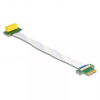 DeLOCK Riser Card PCI Express x1 isane kuni x1 pesa 90° nurga all FPC kaabliga 15 cm
